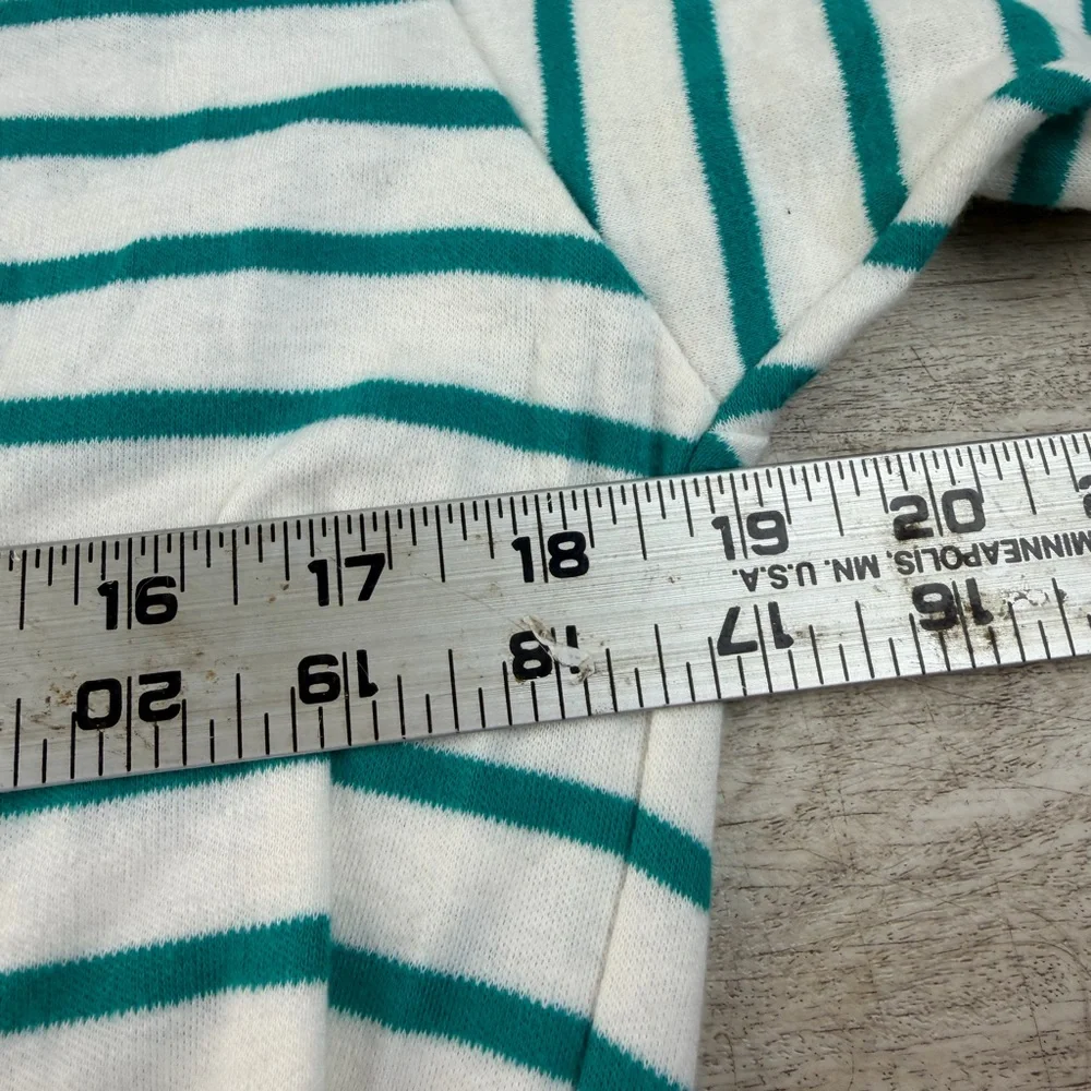 Vintage Polo Ralph Lauren Polo Shirt Green & White Striped Polo Made USA Sz M